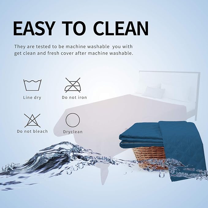 Easy-Going 100% Waterproof Dog Bed Cover, Non-Slip Pet Blanket for Furniture, Washable Couch Cover, Repleasement Sofa Cover (68x82 in,Peacock Blue)