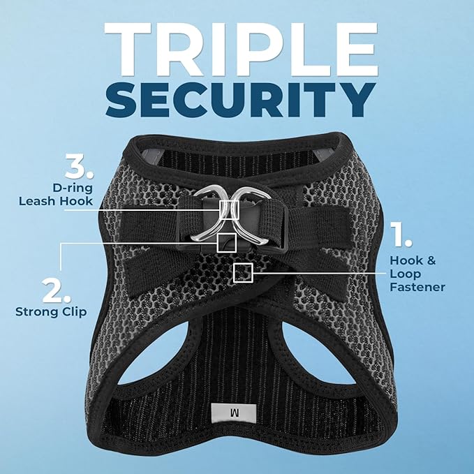 Best Pet Supplies Voyager Step-in Air All Weather Mesh Harness and Reflective Dog 5 ft Leash Combo with Neoprene Handle, for Small, Medium and Large Breed Puppies - Gray (2-Tone), XS