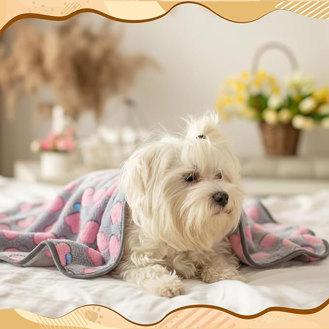 60 Pcs Puppy Blanket Bulk Soft Fluffy Flannel Pets Fleece Blankets for Small Dogs Throw Warm Bed Washable Sleep Mat Bed for Shelter Stray Dog Puppy Cat, 16x24 Inches