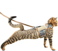 Tactical Cat Harness and Leash for Walking Escape Proof Breathable Mesh Fabric, Green Jungle Camo, X-Large, Adjustable Cat Walking Jackets, Padded Stylish Cat Vest