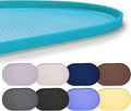 Hubulk 100% Waterproof Silicone Pet Feeding Mat with Raised Edge for Food and Water, Dog Bowl Mats, Cat Bowls Placemat with High Lip Protects Floor for Cats and Dogs(Teal, 19" L x 12" W)