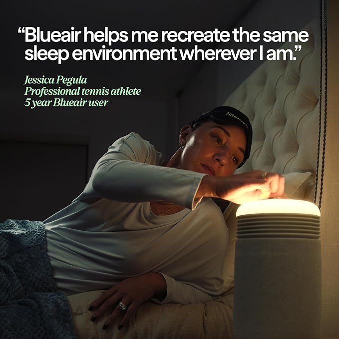 BLUEAIR Purifier for Bedroom - Mini Restful - Sunrise Clock with HEPASilent Filtration and Wake Up Light - Cleans Air and Supports Circadian Rhythm - USB-C and App Connectivity, Beige