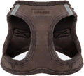 Best Pet Supplies - All Weather Plush, Reflective, No Pull Harness for Small, Medium Dogs, Cats - Secure with Hook & Loop Fastener, Buckle, Double D-Rings - Chocolate Suede, XL