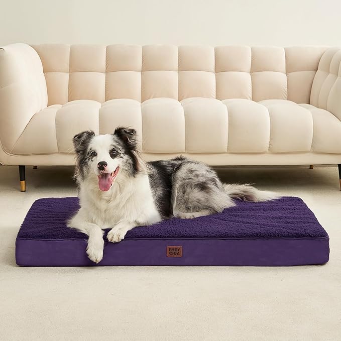 EHEYCIGA Orthopedic Medium Dog Beds for Small Dogs with Removable Washable Cover for Crate, Purple, 30x20