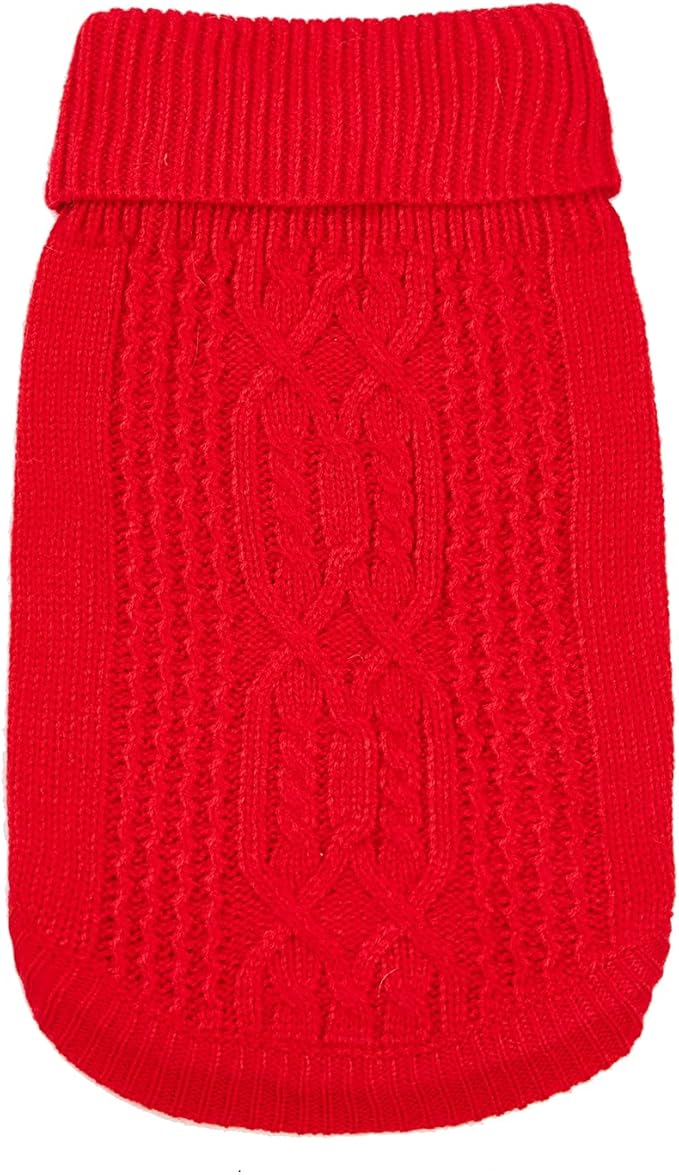 Stretchy Cat Sweater - 17 Colors & 6 Sizes | Snug Winter-Ready Knit for Boy/Girl Cats & Kittens(Red, Small)