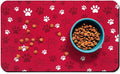 Dog Food Mat, Absorbent Water Bowl Mats Cat Pet Feeding Placemats Red 17 * 30 inch