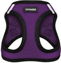 Best Pet Supplies Voyager Step-in Air Harness - All Weather Mesh, Reflective, No Pull Harness for Dogs, Cats - Secure with Hook & Loop Fastener, Buckle, Double D-Rings - Purple/Black Trim, XL