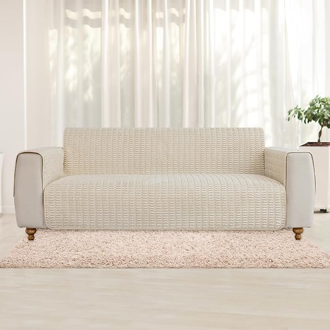 Muamar Dog Bed Cover Sofa Protector,Anti Slip Waterproof Sofa Covers for Living Room Couch Covers,Sofa Mat,Seat Cover,Dog Mat,Pet Pad for Furniture 1 Piece (60x82 inch, Cream White)