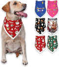 Christmas Dog Bandanas Santa Claus Dogs Scarf for Boy and Girl,Reflective Dog Bandana for Night Safety,Adjustable Cat Dogs Triangle Pet Scarves for Small Dogs,Red,S