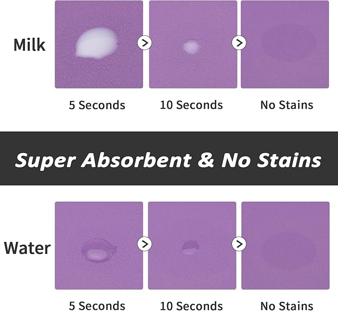 Dog Food Mat - Absorbent Cat Mat for Food and Water, No Stains Pet Feeding Bowl Mat, Easy to Clean Pet Placemats, Quick Dry Dog Water Dispenser Mat for Messy Drinkers | Purple 16"x 24"