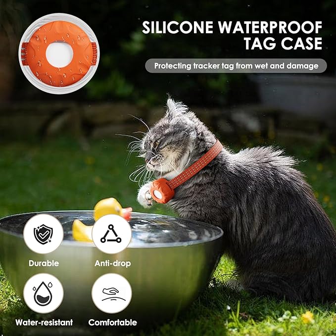 Cat Tracker, MINI GPS Tracker for Cats, Compatible with Apple Find My App(Only iOS), No Monthly Fee, Real-Time Tracking, Smart Alerts, Up to 1-Year Battery