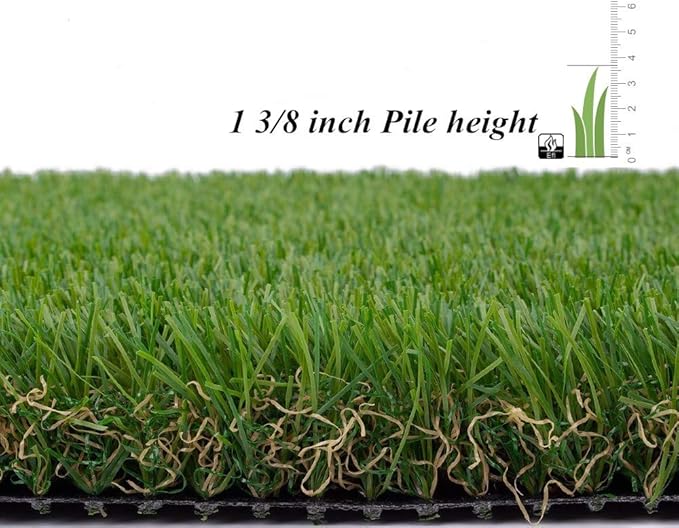 ALTRUISTIC Artificial Grass 4FTX22FT(88 Square Feet), Realistic Fake Grass Deluxe Turf Synthetic Thick Lawn Pet Turf, 1 3/8” Height, Outdoor Decor, Customized