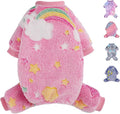 Fleece Dog Pjs - Cute Extra Small Puppy Clothes, Soft & Stretchy Dog Onesies for Chihuahua Yorkie Cat, XS