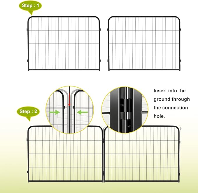 BestPet Dog Playpen 24 Inch 12 Panels Heavy Duty Metal Pet Exercise Pen Without Door Indoor Outdoor Fence Panels Anti-Skid Expandable Design