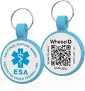 ESA Dog Tag, QR Code Dog Tag, Modifiable Free Pet Online Profile, Scannable QR Code, Scan QR Send Instant Location Alert Email, Silicone Lightweight ID Tag for Dog and Cat (Blue, Regular)