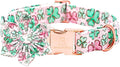 Lionheart glory St. Patrick's Day Dog Collar with Flower Dog Collars for Large Dogs, Heavy Duty Green Collars Lucky Clover Shamrock Dogs Collar Flower Puppy