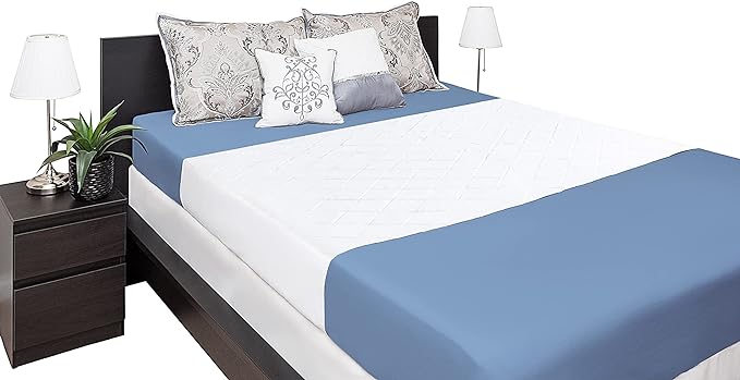 Washable Incontinence Bed Pad 36x60 – Soft, Absorbent & Waterproof Mattress Protector with Tuck-in Sides – Reusable Full/Queen Size Pads for Kids, Adults, Seniors & Pets