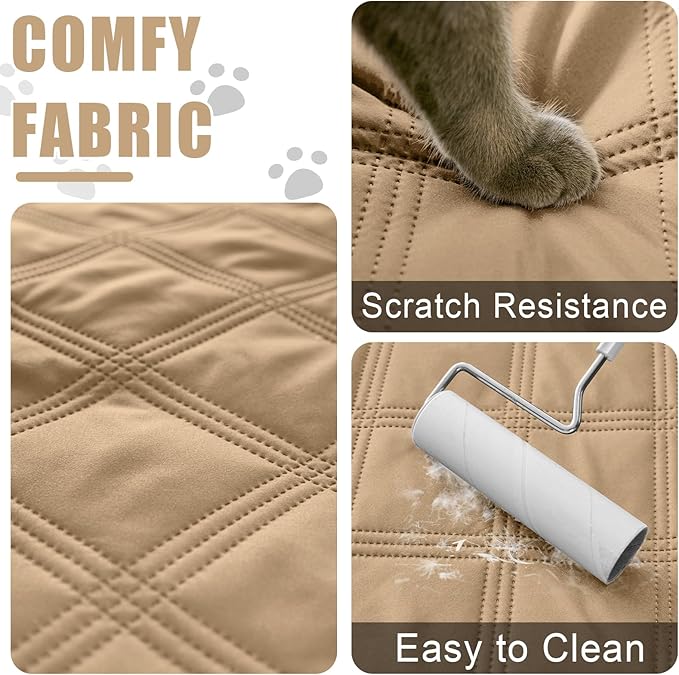 Smiry Waterproof Dog Bed Cover Blanket 40x80, Soft Reversible Pet Blanket, Washable Leakproof Cats Dogs Couch Cover for Sofa, Couch, Furniture, Camel/Camel