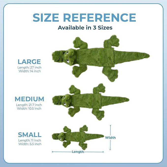 Best Pet Supplies Squeaky Dog Toys with Soft Durable Fabric for Small, Medium and Large Pets Interactive Toy for Indoor Play, Supports Active Biting and Play - Alligator, Small