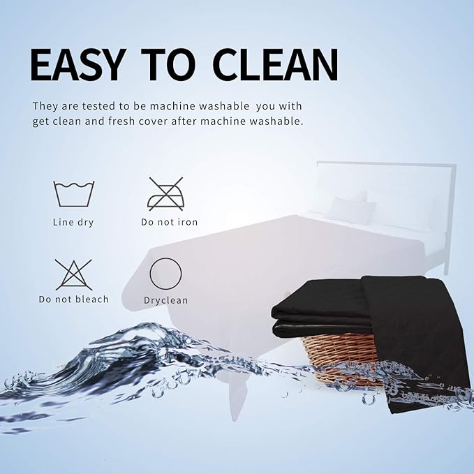 Easy-Going 100% Waterproof Dog Bed Cover, Non-Slip Pet Blanket for Furniture, Washable Couch Cover, Repleasement Sofa Cover (96X82 in,Black)