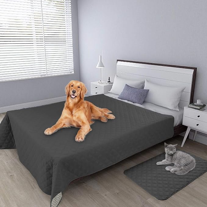 Easy-Going 100% Waterproof Dog Bed Cover, Non-Slip Pet Blanket for Furniture, Washable Couch Cover, Repleasement Sofa Cover (68X82 in,Dark Gray)