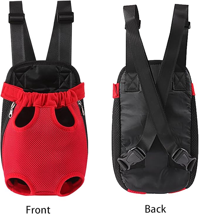 Dog Carrier Backpack, Adjustable Puppy Front Carrier Backpack, Ventilated Dog Chest Carrier for Hiking Camping Travel, Sling Bag for Small Medium Dog Cat Rabbit Puppies, Suit 5-9 lbs (Beige, M)