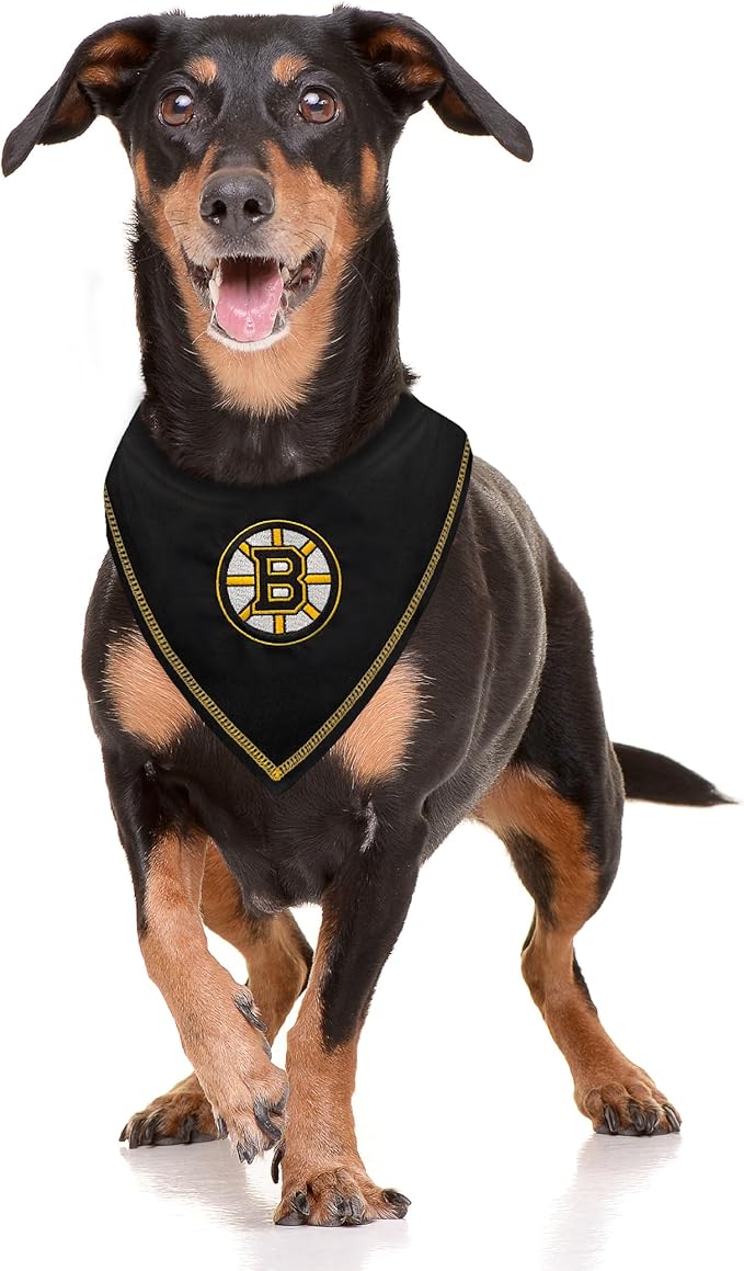 Pets First NHL Boston Bruins TIE Bandana, Size Small/Medium. Dog Bandana Scarf Bib for Pet Cat Dog. The Ultimate Game-Day, Party Bandana