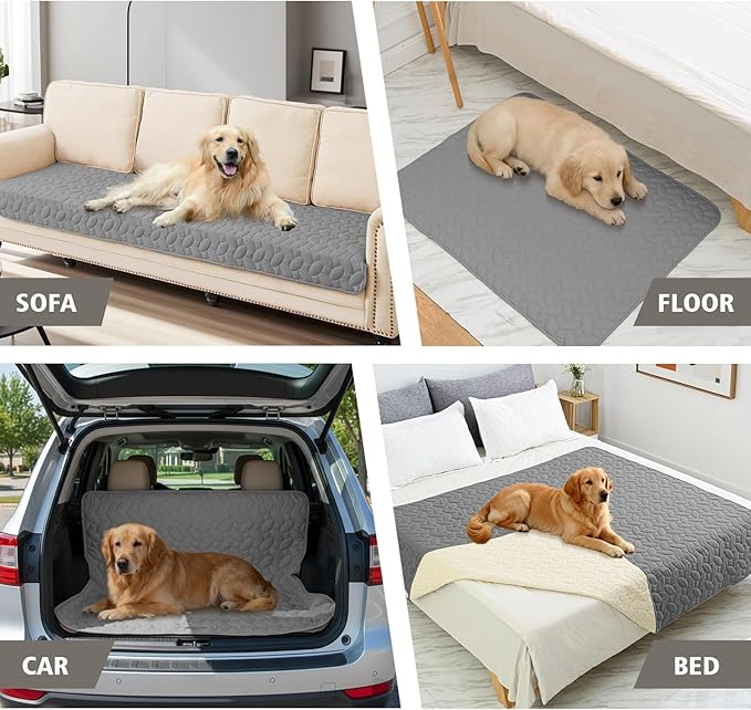 Ameritex Waterproof Pet Bed Cover Anti-Slip Dog Bed Blanket for Sofa and Furniture Waterproof New Pattern Design (Lightgrey, 30x80 Inch (Pack of 1))
