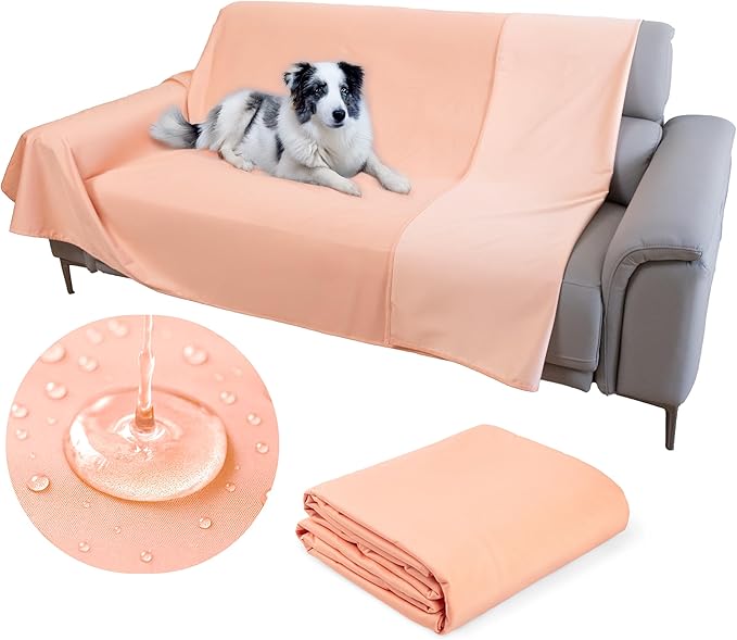 SILLY LEGACY Thin Reversible Waterproof Protective Cover or Liner for Bed or Couch (Twin Size, 90 x 55 inch), for Dogs and Cats, Babies; Incontinence, Urine, Drool