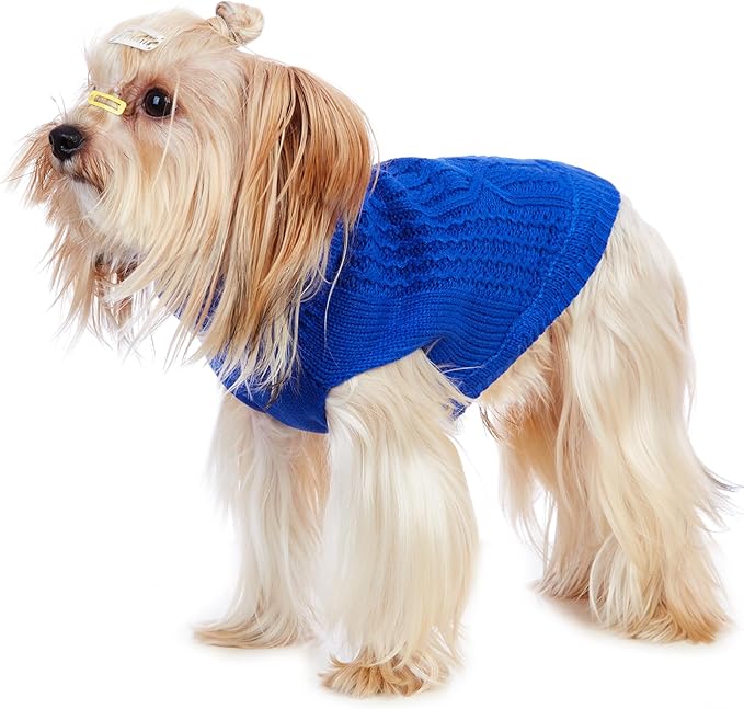 Stretchy Cat Sweater - 17 Colors & 6 Sizes | Snug Winter-Ready Knit for Boy/Girl Cats & Kittens(Dark Blue, Small)