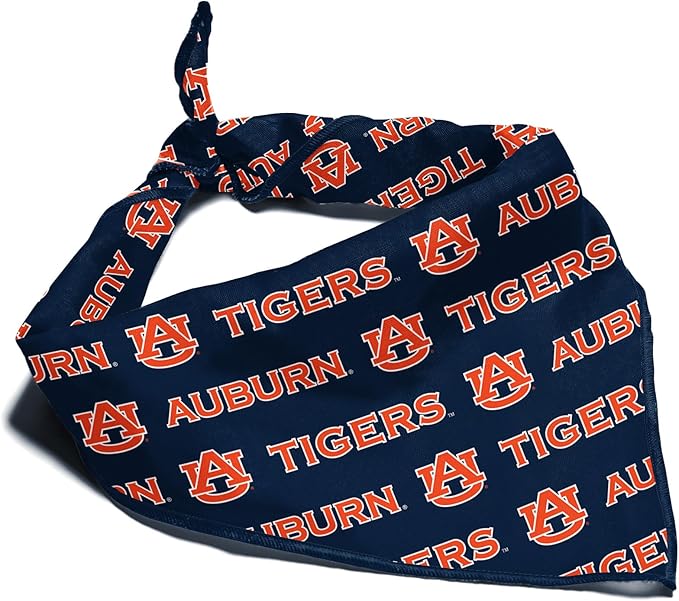Auburn Tigers Officially Licensed Bandana for Dogs and Cats | Fits Pets Great Gift Idea | Easy-to-Tie (Small, 13")