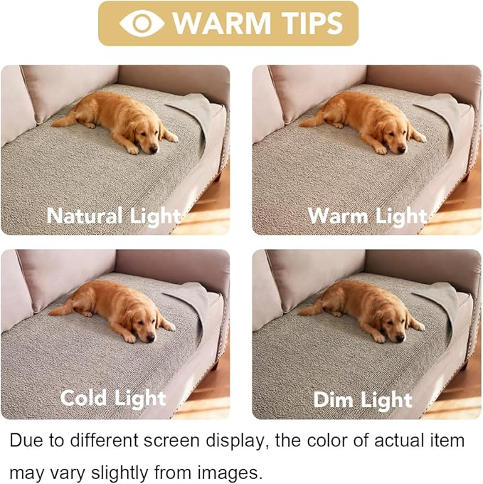H.VERSAILTEX Non Slip Pet Couch Cover Chenille Dog Bed Protector Thick Soft Sofa Slipcover Pet Friendly Washable Couch Cushion Covers for Pets (30" x 70", Island Fossi)
