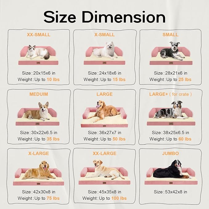Small Dog Bed Orthopedic Washable Cat Bed Memory Foam Small Couch Sofa Indoor Comfy Pet Beds with Waterproof Removable Cover & Non-Slip Bottom