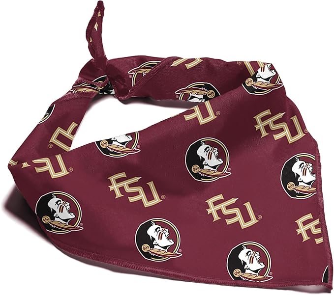Florida State Seminoles Officially Licensed Bandana for Dogs and Cats | Fits Pets Great Gift Idea | Easy-to-Tie (Small, 13")