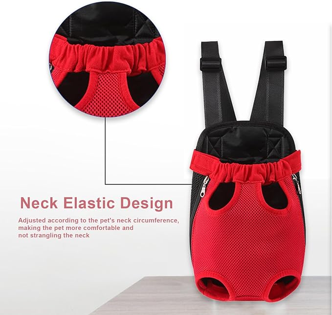 Dog Carrier Backpack, Adjustable Puppy Front Carrier Backpack, Ventilated Dog Chest Carrier for Hiking Camping Travel, Sling Bag for Small Medium Dog Cat Rabbit Puppies, Suit 9-13 lbs (Black, L)