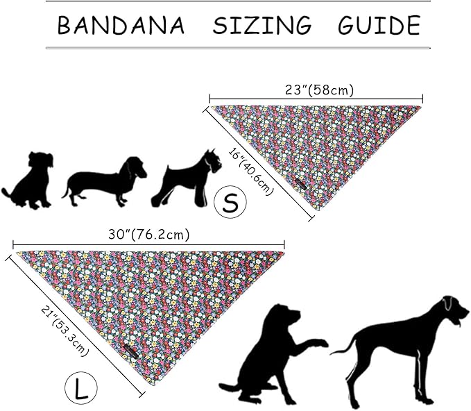 ARING PET Floral Dog Bandana, Spring Summer Colorful Flower Girl Pet Bandana Scarf Triangle Bibs for Puppy Small Medium Large Dogs-L