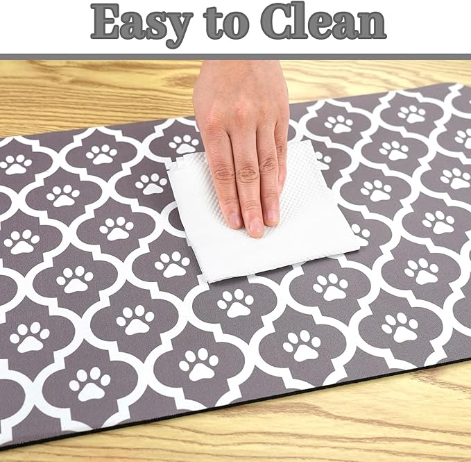 Dog Food Mat 24X32 Inch Pet Feeding Absorbent Mats for Floor Cat Water Bowl Placemats Non-Slip Washable Dog Mat for Food and Water