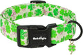 St. Patrick's Day Dog Collar, Cute Dog Collars with Green Clover, Adjustable Cotton Pet Collars for Small Medium Large Dogs, Ideal for Puppy Girl Boy Female Male Dogs Gifts-XS
