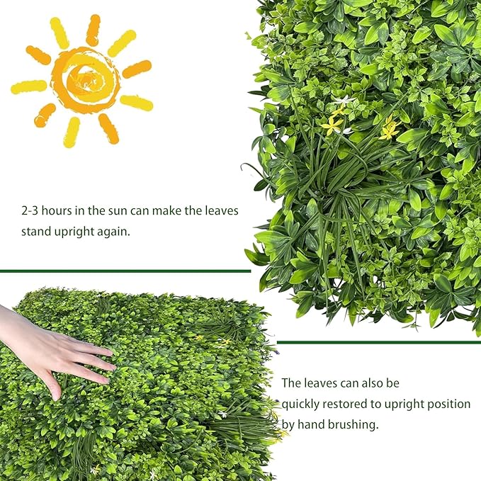 Artificial Plant Wall Roll: 48 X120 in (40 sqft) UV-Anti Ivy Privacy Fence Screen Faux Greenery Panels Backdrop Boxwood Ivy Vine Leaf Hedge Fence for Indoor Outdoor Green Decor