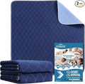 OUTCREATOR® Washable Bed Pads 34" x 56" (Pack of 2), Incontinence Mattress Protector, Anti-Slip Waterproof Underpads for Adults Kids Elderly Pets, Absorbency & Reusable Bedwetting Pads (Dark Blue)
