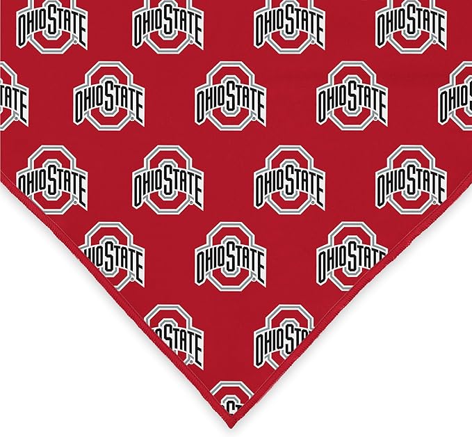 Ohio State Buckeyes Officially Licensed Bandana for Dogs and Cats | Fits Pets Great Gift Idea | Easy-to-Tie (Large, 28")