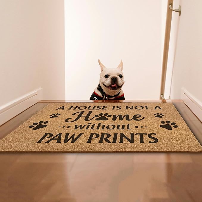 Funny Dog Door Mats, Dog Lovers Mom Dad Gifts Door Mat for Home Outside Entryway, Funny Welcome, Artificial Coir Doormat Rugs for Patio Kitchen Decor, 17x30 Inch