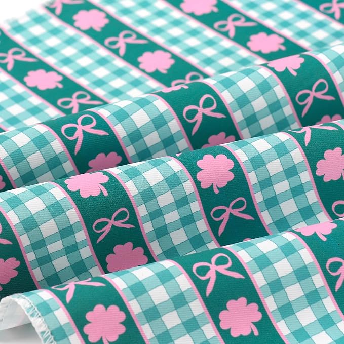 ARING PET St Patrick's Day Dog Bandana, Cute Green Grid Pink Clover Shamrocks Bow Pet Bandanas Scarf Triangle Bibs Handkerchief for Puppy Small Medium Large Boy Girl Dogs-L