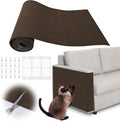 Cat Sofa Scratch Furniture Protector - 100" x 15.8" Trimmable Self-Adhesive Cats Claws Scratch Pads, Cat DIY Climbing Couch Protector for Scratch Post Cat Tree Shelves Wall Indoor (Brown)