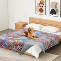 Waterproof Dog Blanket, Bohemian Dog Bed Cover Pet Blanket, Reversible Sofa Couch Cover for Dogs Washable, Protect Furniture Bed Couch Sofa for Puppy Cat (Colorful Medallion, 52×82 Inch)
