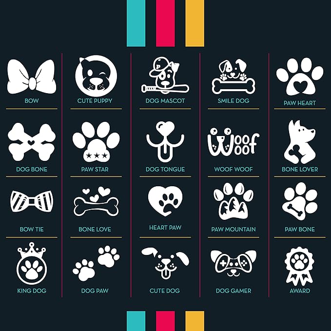 Engraved Pet ID Tags for Cats, Dogs - 4 Color & 5 Shape Options, Personalized w/ 20 Icons, Name, Address, Phone Number - Accessories for Four Legged Friends, Stainless Steel #Round - Silver