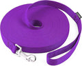 AMAGOOD Dog/Puppy Obedience Recall Training Agility Lead-15 ft 20 ft 30 ft 50 ft Long Leash-for Dog Training,Tie Out,Play,Safety,Camping (30Feet x 1Inch, Purple)