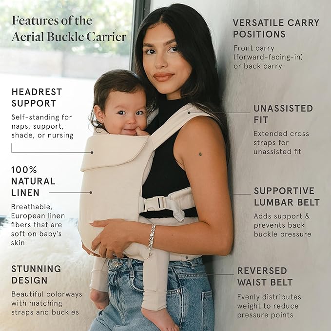 WildBird - Aerial Buckle Carrier - 2-24 Months - Large (L-4XL) Sparrow - Front or Back Carry - Cross Straps, Lumbar Support, Headrest - Hip Healthy - Baby Carrier - Baby Essentials - New Mom Gifts