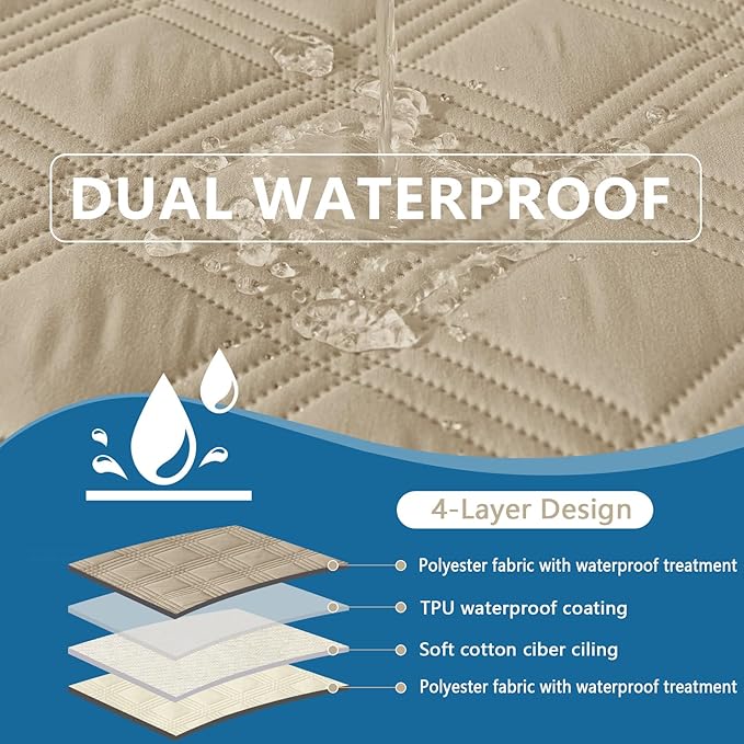 hyha Waterproof Dog Blanket, Reversible Pet Bed Blanket, Soft Sofa Couch Cover for Dogs Washable, Waterproof Pet Couch Covers for Sofa Puppy Cats Furniture Protector(40"x70", Taupe/Beige)