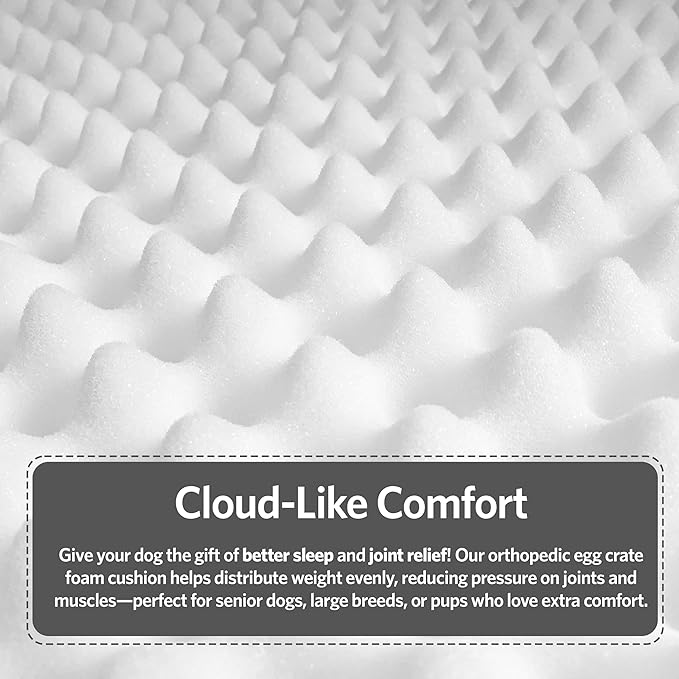 MidWest Homes for Pets Orthoperdic Egg-Crate Nesting Pet Bed w/Teflon Fabric Protector, XL Gray